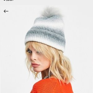 Topshop space dye pom beanie in gray